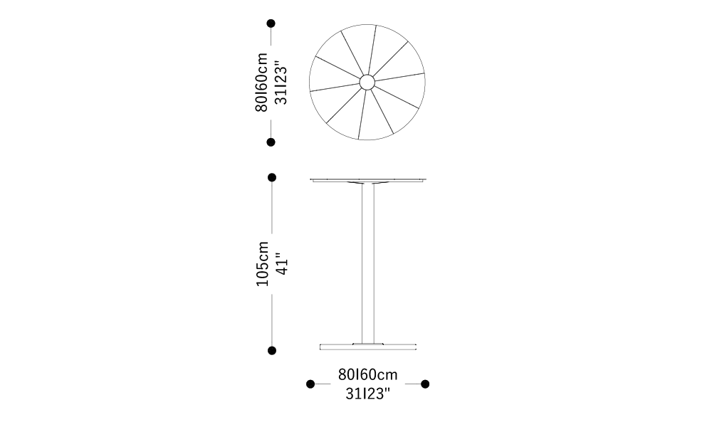 Image of the main dimensions of the product